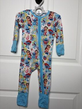 Disney Lilo & Stitch Summer Convertible Bamboo Zippy Pajamas 3-6M